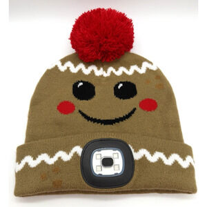 Night Scope Kids LED Rechargeable Gingerbread Man Beanie Cap - LNWOT - Works!!!